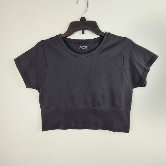 aerie Tops - OFFLINE by Aerie Womens Black Seamless Short Sleeve Crop Top Large Activewear
